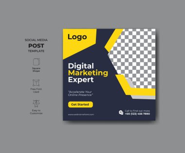 Minimal abstract social media banner template design. Promotional web banner for social media.