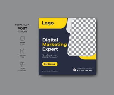 Minimal modern social media banner template design. Promotional web banner for social media.