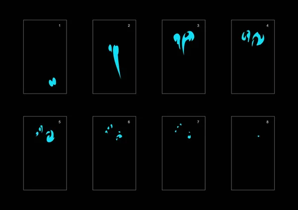 Efecto Humo Hoja Sprite Animación Humo Azul Animación Clásica Efectos — Archivo Imágenes Vectoriales