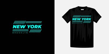 New York Brooklyn tipografi tişört tasarımı. Ünlü tişört tasarımı.