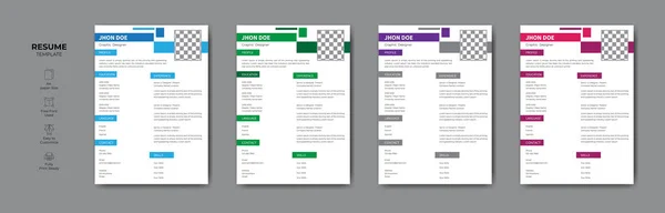 Modern Hervatten Vectorontwerp Creatief Hervatten Template Ontwerp — Stockvector