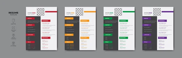 Bewerkbare Moderne Hervatten Template Ontwerp Creatief Professioneel Hervatten Vectorontwerp — Stockvector