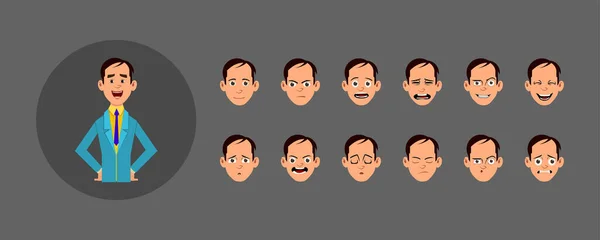 Menschen Mit Unterschiedlichem Gesichtsausdruck Verschiedene Gesichtsemotionen Für Kundenspezifische Animation Bewegung — Stockvektor