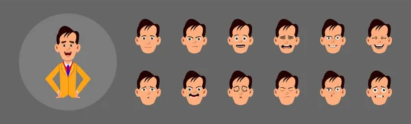Menschen Die Emotionen Zeigen Verschiedene Gesichtsemotionen Für Kundenspezifische Animation Bewegung — Stockvektor
