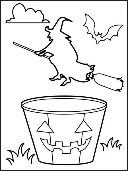 Elementos de desenho animado de halloween e letras boo line art