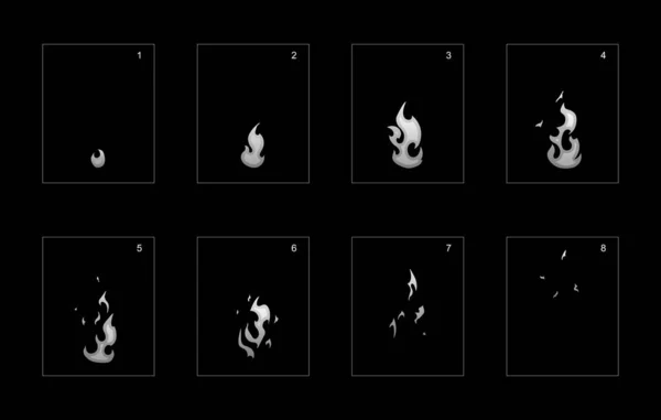 Эффект Дымового Взрыва Эффект Дымовой Анимации Animation Sprite Sheet Игр — стоковый вектор