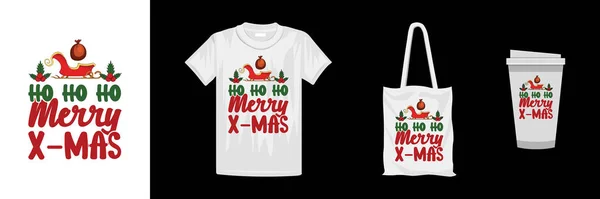 Feliz Navidad Diseño Camiseta Letras Diseño Creativo Camiseta Tipografía — Vector de stock
