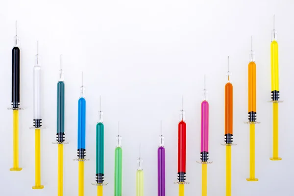 Syringes Colorful Background — Stock Photo, Image