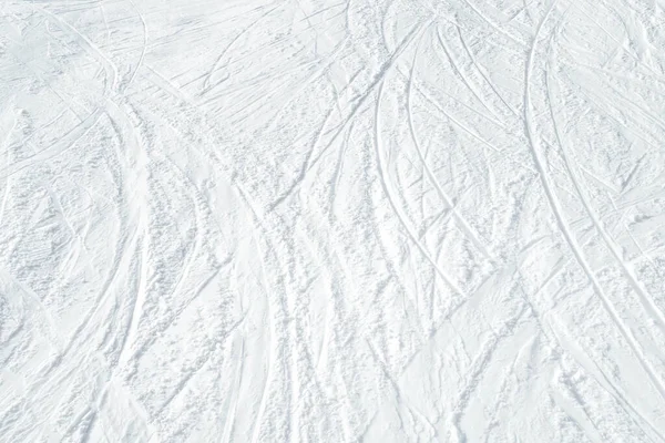 Top View White Ski Tracks Snow Background — Stock Photo, Image