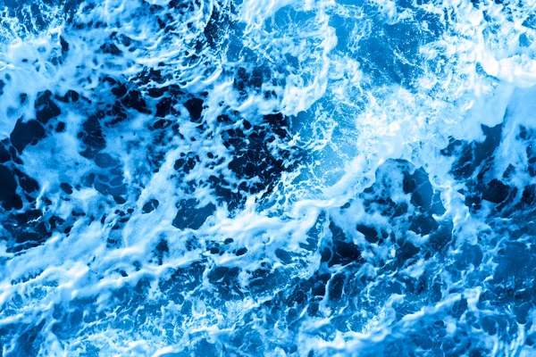 Océano Aéreo Superficie Azul Agua Con Espuma Olas — Foto de Stock