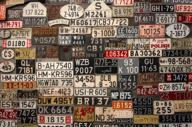 License Plates on the wall clipart