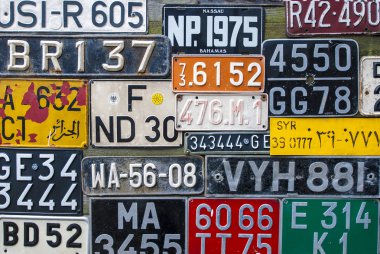 Colorful License Plates clipart