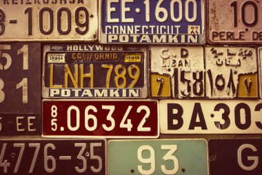 Sepia toned License Plates clipart