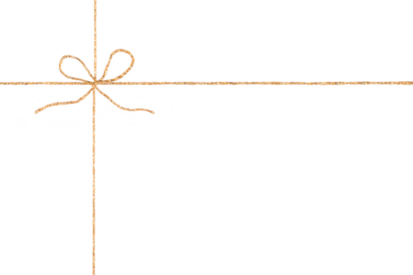 Düğümlü Yaylı Altın İp Beyaz ve Png Şeffaf Arkaplanda İzole