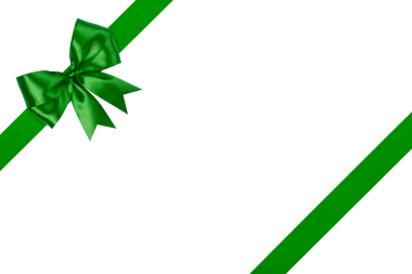 Beyaz ve Png Saydam Arkaplanda Yeşil Yay Kurdelesi İzole Edildi