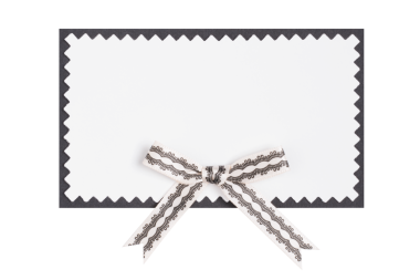 Dekoratif Kurdeleli Not Kartı Beyaz ve Png Geçerli Arkaplanda İzole Edildi