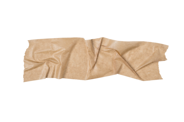 Beyaz ve Png Şeffaf Arkaplanda Yırtık Kenarlı Bej Renkli Kağıt Etiket Bandı