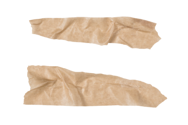 Beyaz ve Png Şeffaf Arkaplanda Yırtık Kenarlı Bej Renkli Kağıt Etiket Bandı