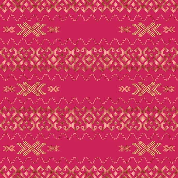 Sömlös Geometrisk Bakgrund Motiv Ulos Batak Sömlös Traditionell Textilbandhani Sari — Stock vektor