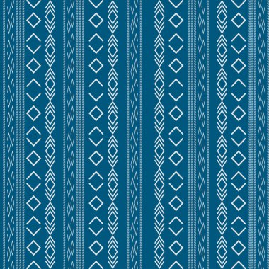 Geometrik şekilli Aztek kabilesinin kusursuz deseni kumaş baskısı, dekorasyon, duvar kağıdı ve arka plan için kullanılabilir.