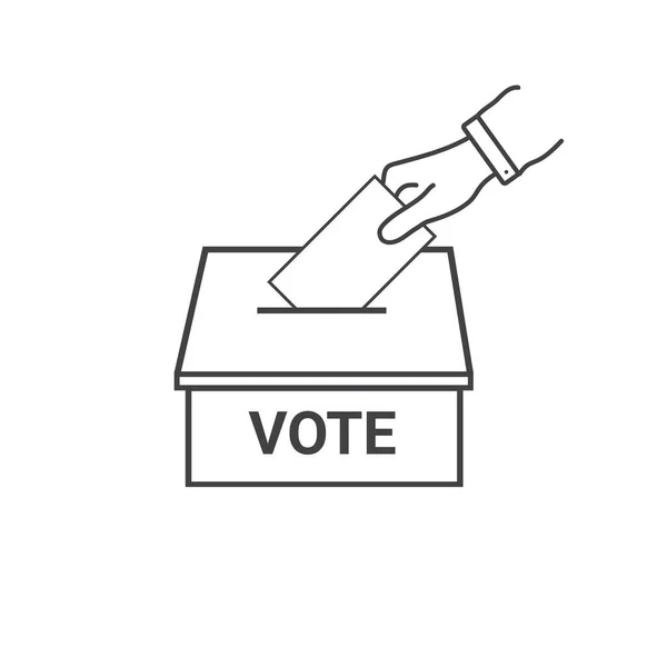 Hand Voting Ballot Box Icon Election Vote Concept Vote Election — Stock Vector