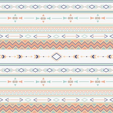 Kusursuz etnik düzen. Geometrik şekilli, tekstil tabanlı Aztek kabilesinin kusursuz deseni