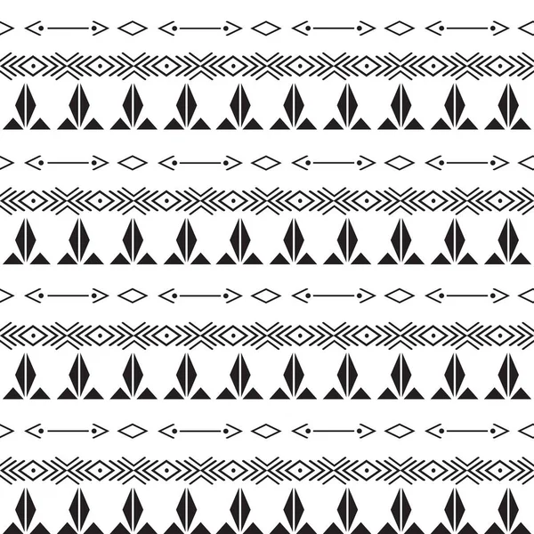アステカ族の幾何学的形状をモチーフにしたシームレスなパターン シームレスな伝統的な織物バンダニサリ国境 創造的なシームレスなインデントバンダニテクスチャの境界 — ストックベクタ