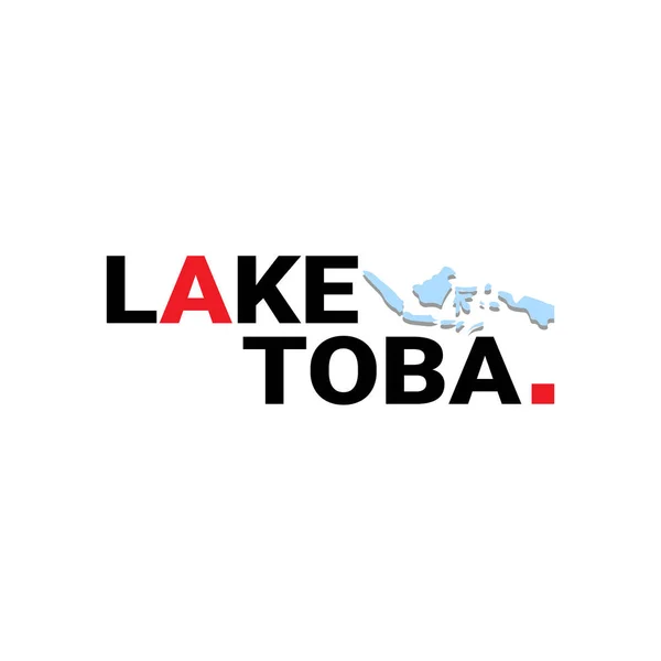 Lettrage Toba Lac Avec Illustration Vectorielle Graphique Approprié Pour Conception — Image vectorielle