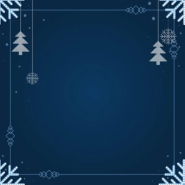 Vecteur Flocon Neige Noël Isolé Sur Fond Bleu Classique Effet — Image vectorielle