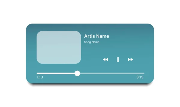 User Interface Media Player Applicatie App Template Met Platte Design — Stockvector