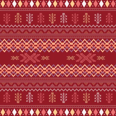 Geometrik şekil, baskı tekstil, kumaş sari, sari, bandana ve ev dekorasyonu için uygun. en kaliteli kültür ya da etnik retro tarzı. Vektör renklendirme vintage giysileri