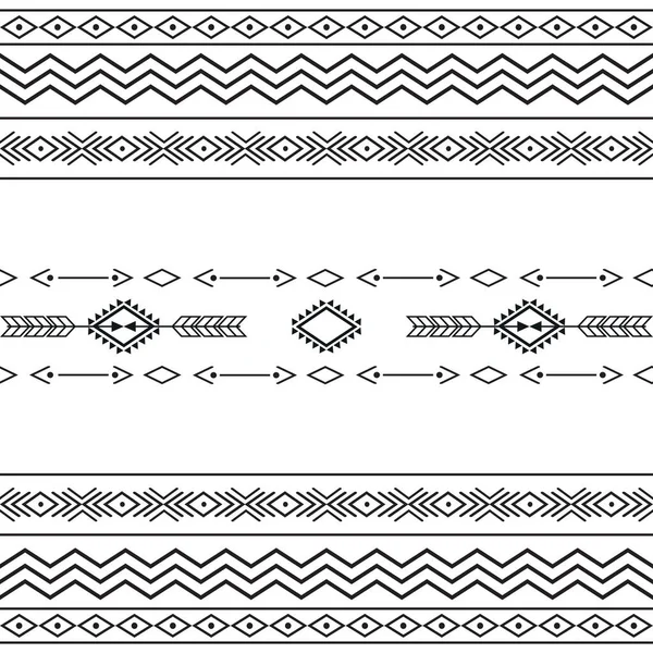 Pola Etnis Tak Berjahit Dengan Elemen Geometris Paling Baik Digunakan - Stok Vektor