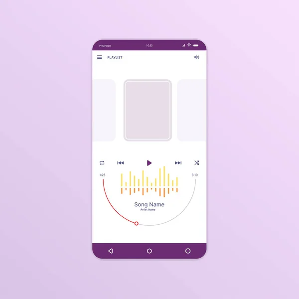 Schnittstelle Für Mobile Musikanwendungen Design Gui Bildschirme Musik App Flache — Stockvektor