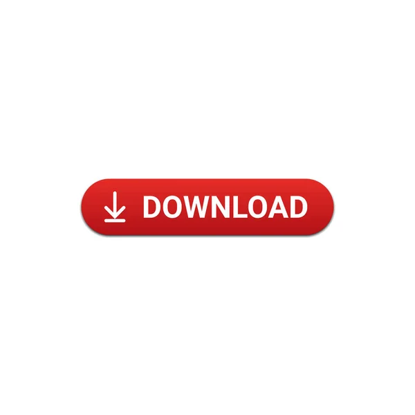 Кнопка Загрузки Красным Цветом Белом Фоне Веб Сайта Пользовательского Материала — стоковый вектор