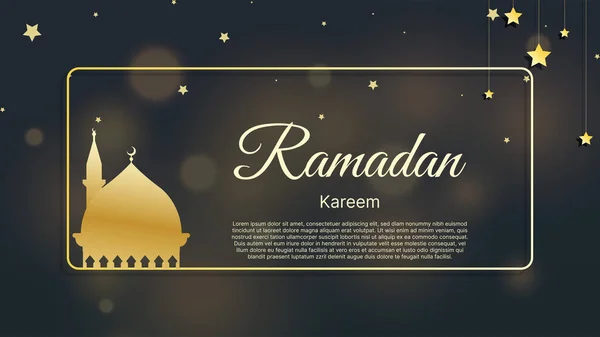 Slami Arkaplan Ramazan Kareem Bokeh Hafif Vektör Çizimi Ile Kurban — Stok Vektör