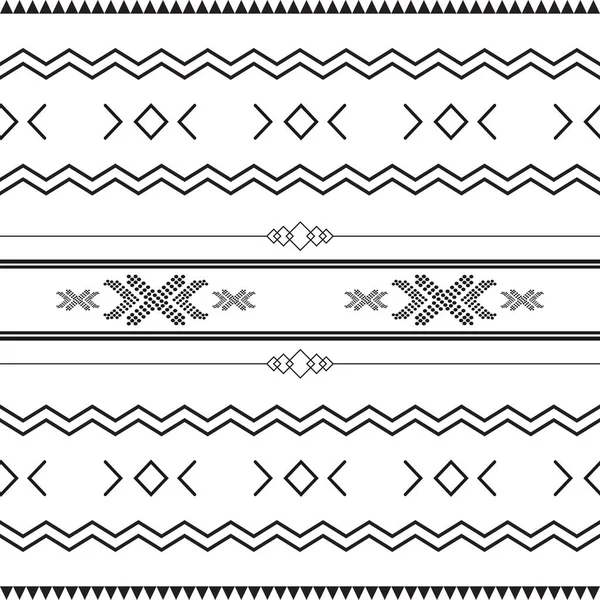 Чорно Білі Племінні Групи Геометричними Елементами Традиційним Африканським Брудом Племінним — стоковий вектор
