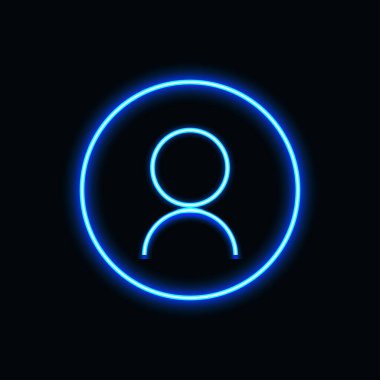 Web sitesi ve UI materyali için hesap neon simgesi. vektör illüstrasyonu
