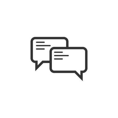 Mesajlaşma ve iletişim simgesi, mobil uygulama, web sitesi ve diğer uygulamalarda kullanılabilir. Beyaz arkaplanda izole edilmiş vektör illüstrasyonu