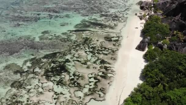 Drone Ilha Seychelles Digue — Vídeo de Stock