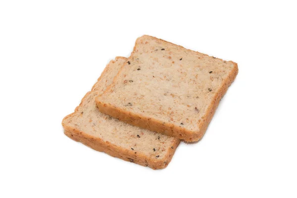 Dilim kepekli beyaz arka plan üzerinde izole ekmek