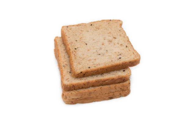 Dilim kepekli beyaz arka plan üzerinde izole ekmek