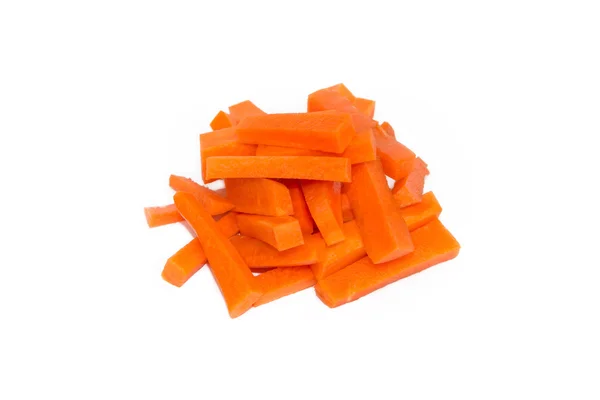 新鲜的胡萝卜蔬菜棒白色孤立 图库图片