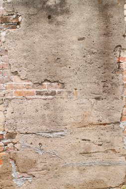 Kırmızı tuğla duvar doku sıva ile