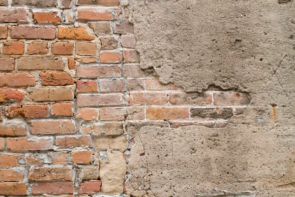 Rode bakstenen muur textuur met stucwerk — Stockfoto