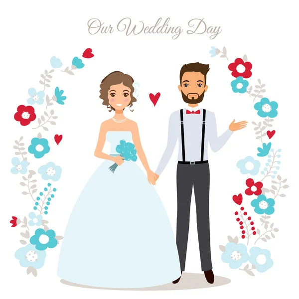 Couple de mariage mignon — Image vectorielle