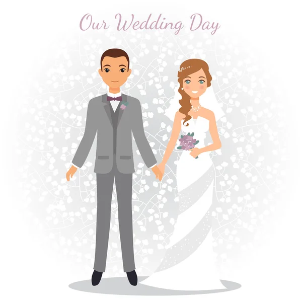 Couple de mariage mignon — Image vectorielle