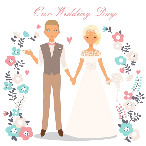 Couple de mariage mignon — Image vectorielle