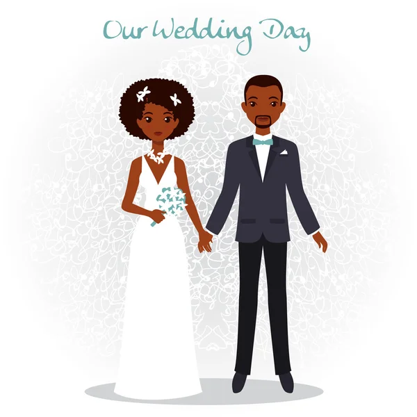 Schattig bruiloft paar — Stockvector