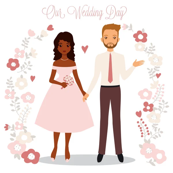 Couple de mariage mignon — Image vectorielle