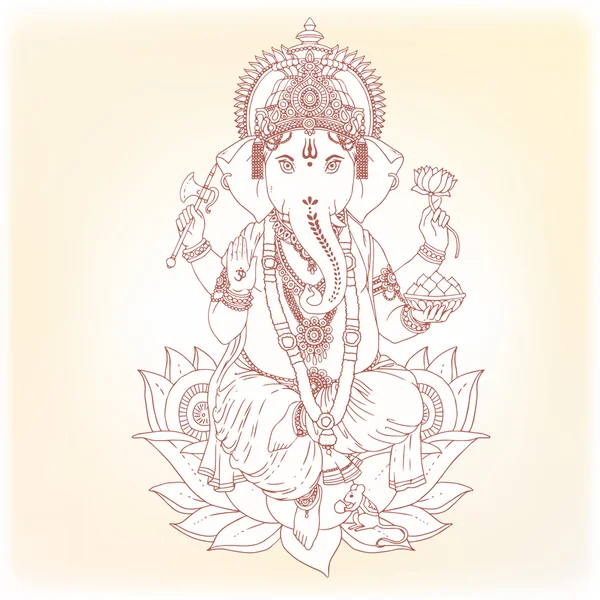 Señor hindú Ganesha — Archivo Imágenes Vectoriales